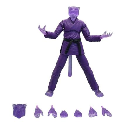 Front. Icon Heroes - Zoo Jitsu Fighters 6 Inch Action Figure | Paulo the Panther Supercharged - Purple.