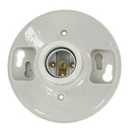 Leviton - One-Piece Glazed Porcelain Outlet Box Mount, Aluminum, 49875 - White