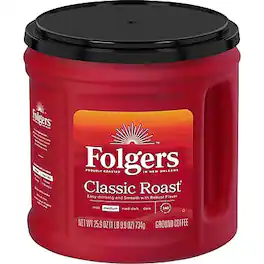 Folgers - Classic Roast Ground Coffee, Medium Roast, 25.9 oz