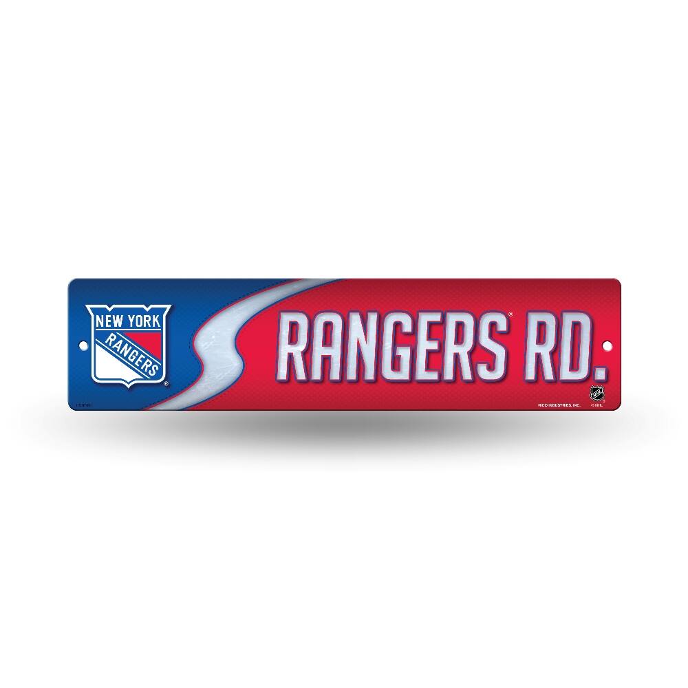 Rico Industries - New York Rangers NHL Hockey 16" Street Sign Fan Wall Decor - Multi