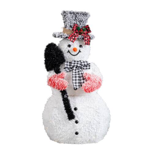Front. Winado - Christmas Lighted Snowman Holding Spade 3 FT Decoration for Holiday Party - Multicolor.