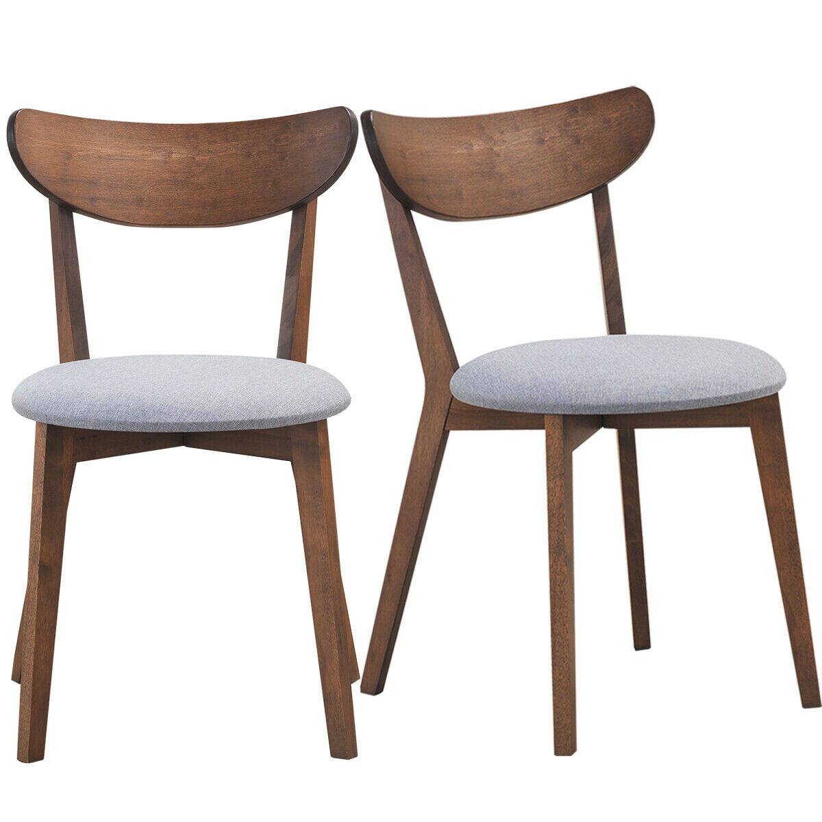 Alt View 4. SlickBlue - Curved Back Upholstered Dining Chairs Set of 2 for Kitchen or Dining Room - Walnut.