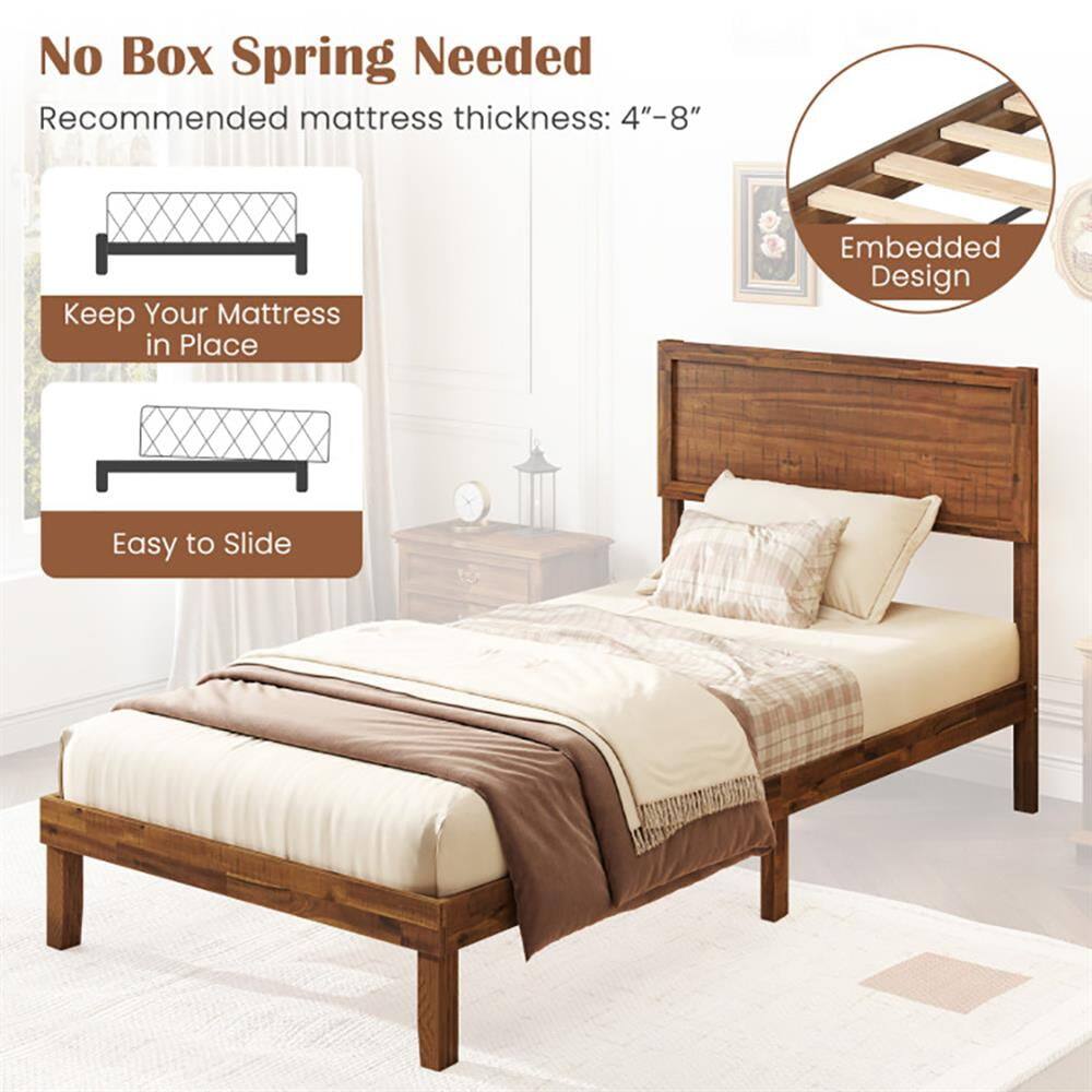 No Box Spring Needed  
Recommended mattress thickness: 4"-8"  

Keep Your Mattress in Place  
Easy to Slide  

Embedded Design