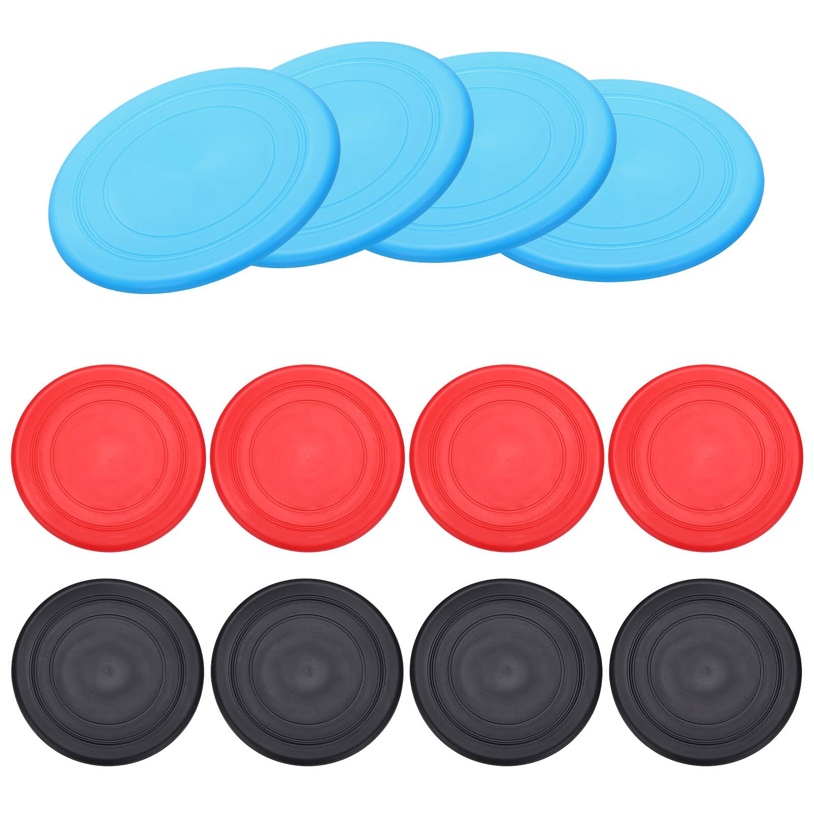Front. Unique Bargains - Soft Flying Disc, 12pcs 7" Outdoor Sports Training Playing for Beach/Backyard/Lawn/Park - Blue/Red/Black.