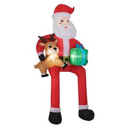 Costway - 9.5 FT Christmas Inflatable Santa Decoration with Built-in LED Lights for Yard - Multicolor