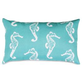Majestic Home - Pillow 12x20 Sea Horse Teal - Blue