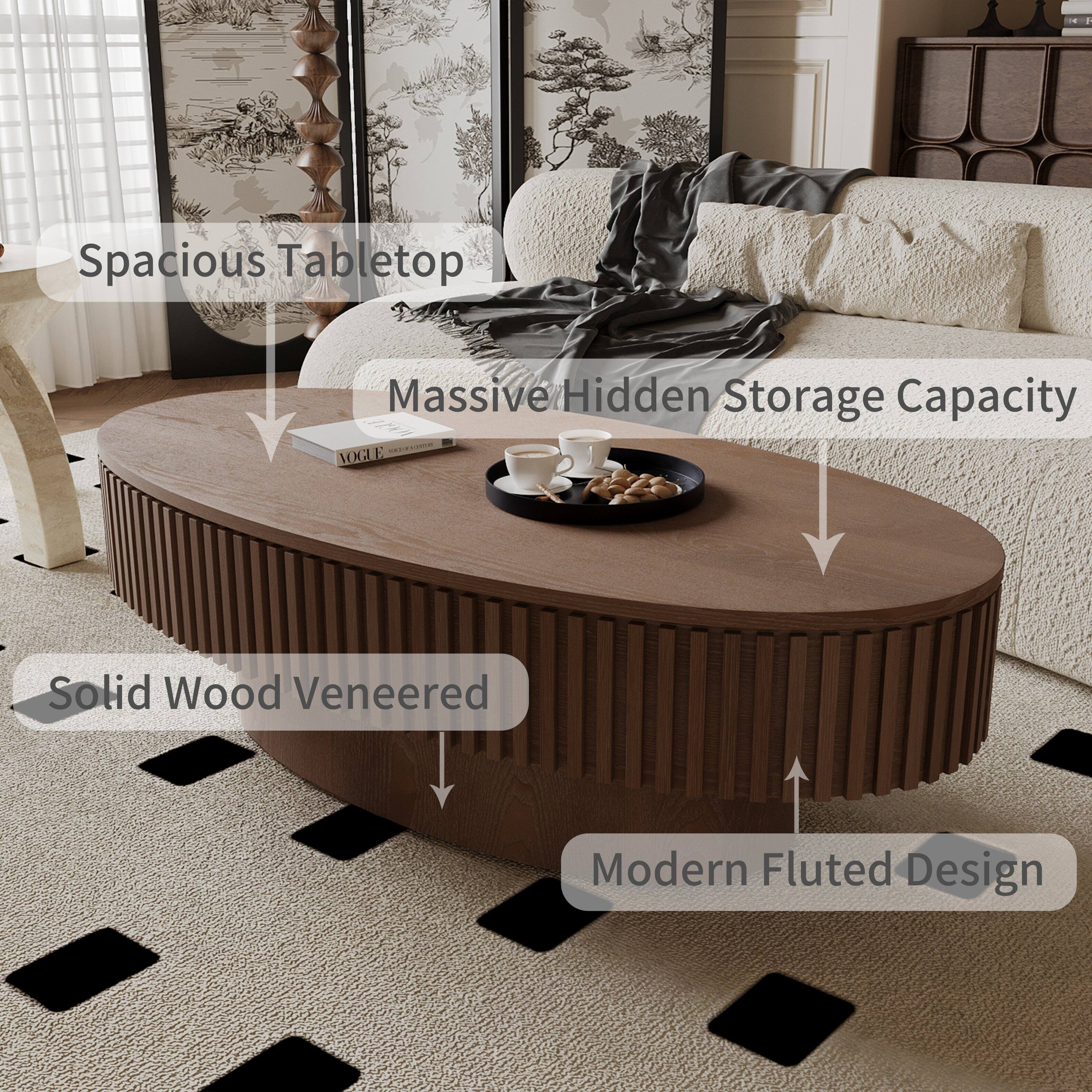 1. Spacious Tabletop
2. Massive Hidden Storage Capacity
3. Solid Wood Veneered
4. Modern Fluted Design