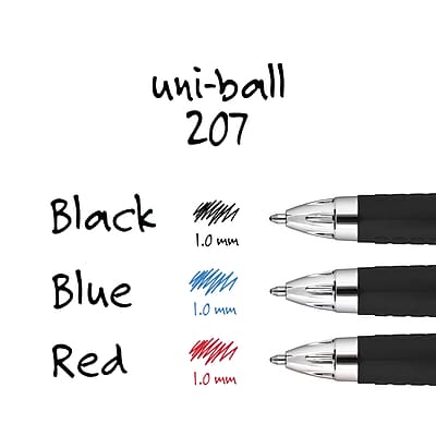 uni-ball 207  
Black 1.0 mm  
Blue 1.0 mm  
Red 1.0 mm