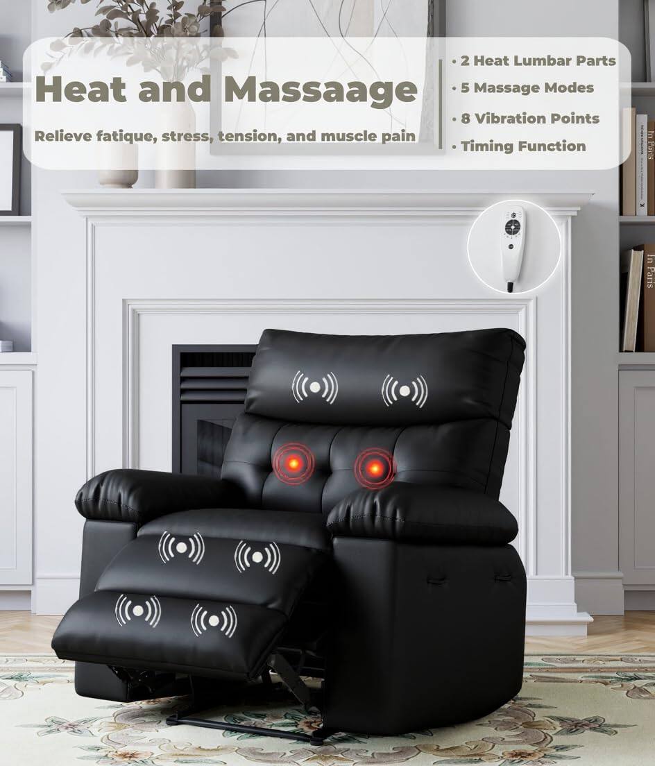 Heat and Massage  
Relieve fatigue, stress, tension, and muscle pain  

- 2 Heat Lumbar Parts  
- 5 Massage Modes  
- 8 Vibration Points  
- Timing Function