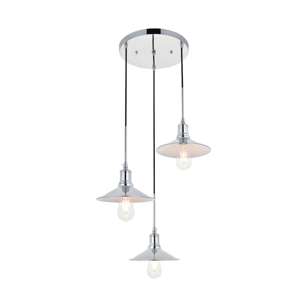 Alt View 4. Living District - Etude 3 Light Chrome Pendant - Chrome.