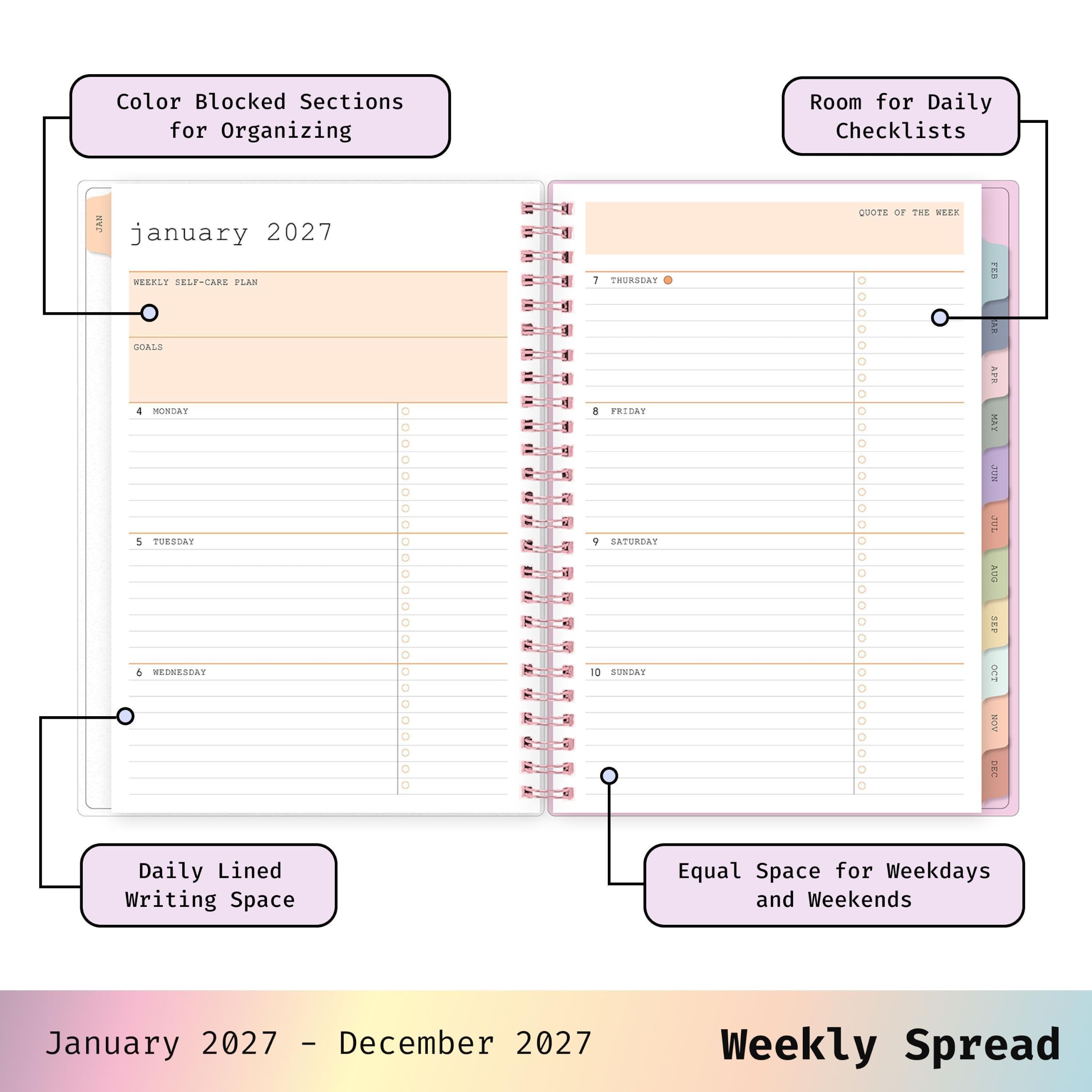 Blue Sky WAAV 2027 Weekly & Monthly Planner Calendar, 5.875