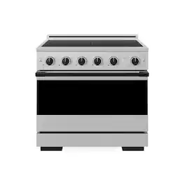 ZLINE - Autograph 36 in. 5.2 cu. ft. Marino Freestanding Induction Range with 5 Burners and Convection Oven w/ Black Accents - Stainless Steel