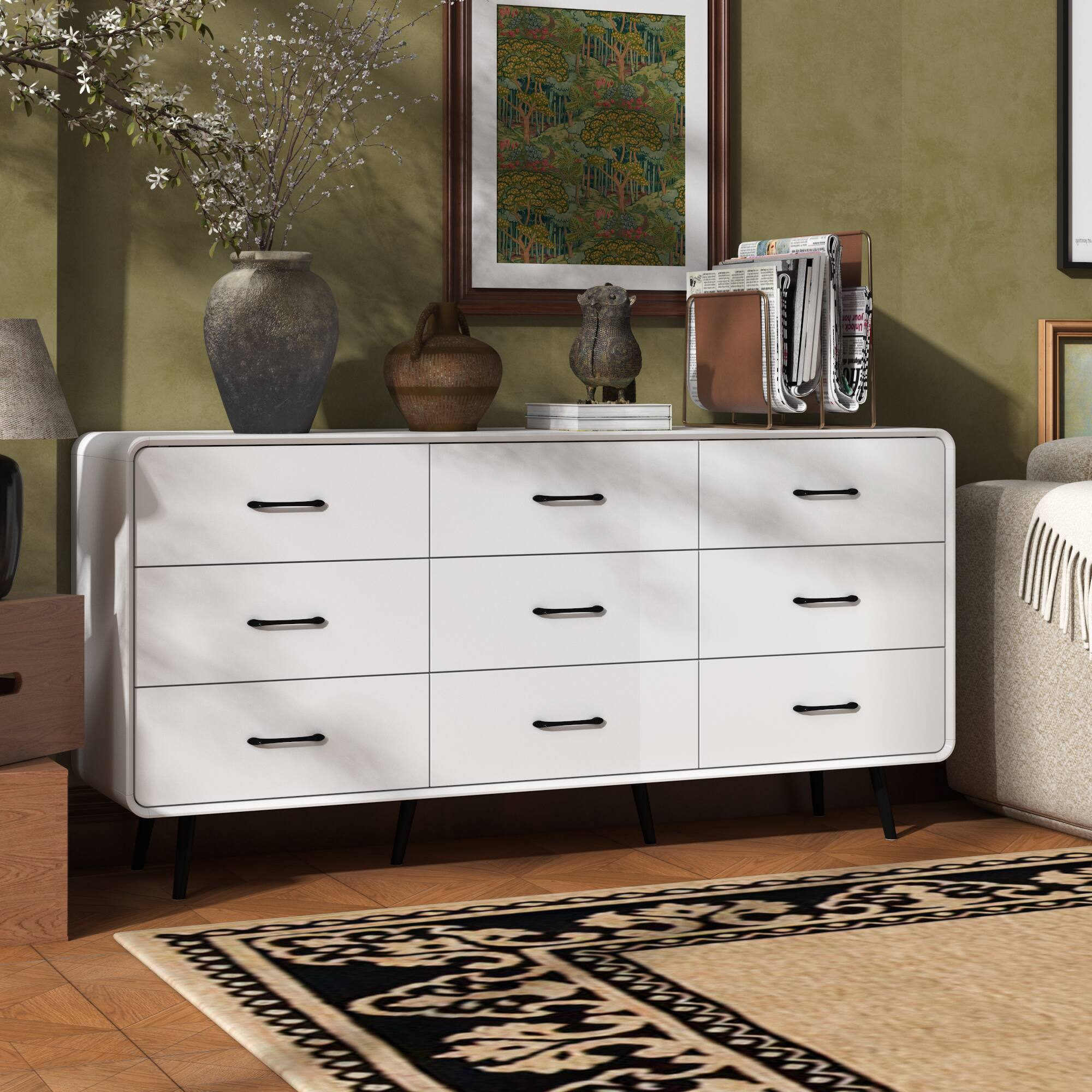 Alt View 5. FUFU & GAGA - FUFU&GAGA Horizontal Dresser with Rounded Corners & Anti - Tip Feature - White.