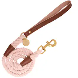 PoisePup - Pet Dog 5ft Long Leash - Brown | Light Pink