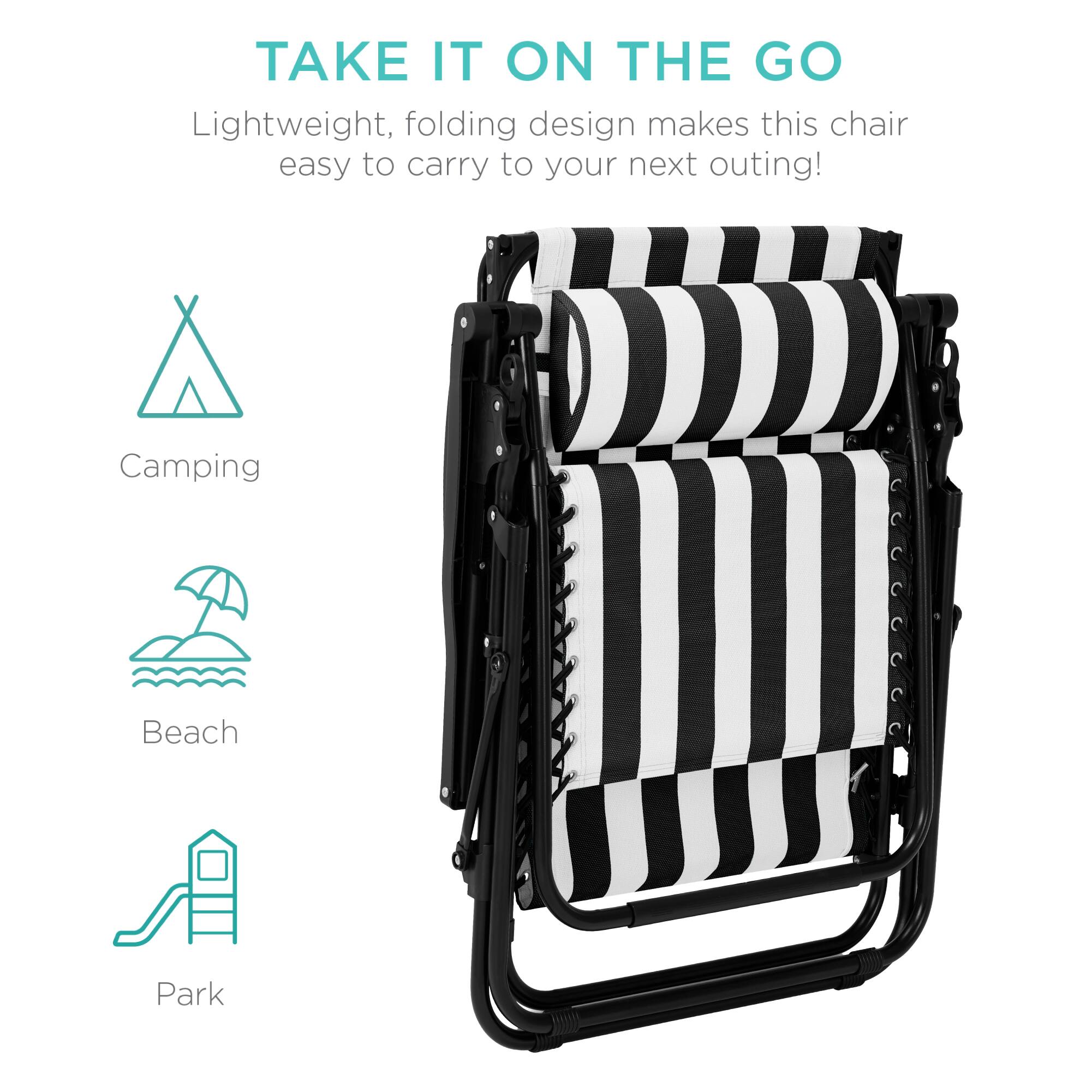 TAKE IT ON THE GO  
Lightweight, folding design makes this chair easy to carry to your next outing!  

Camping  
Beach  
Park
