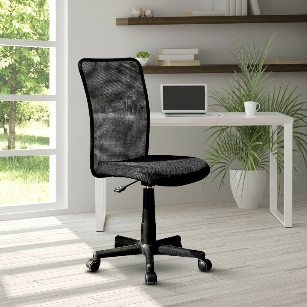 Alt View 5. Forest'nSky - Mobili Ergonomic Mesh Task Chair, Black, Breathable Office Chair with Lumbar Support - Black.