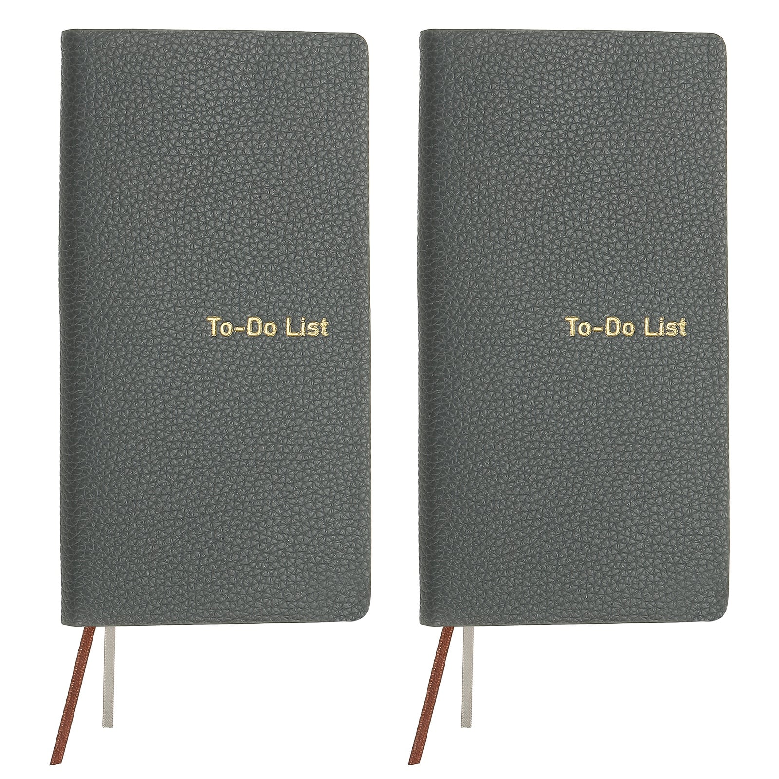 Unique Bargains - 2pcs Leather To Do List Notepads 160 Pages 6.5x3.2 Inch Daily Planner Notebook for Business Personal Schedule - Gray price history on PriceWatchPro