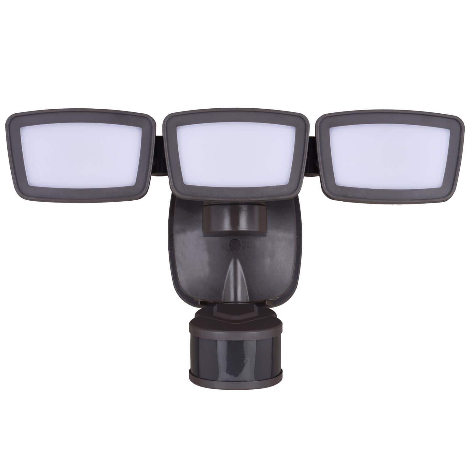 Dual - Dualux Motion-Sensing Hardwired LED Bronze Security Floodlight
