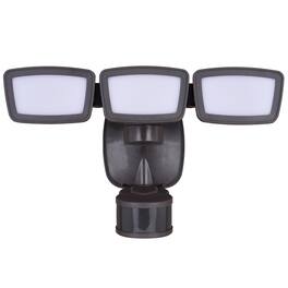 Dual - Dualux Motion-Sensing Hardwired LED Bronze Security Floodlight