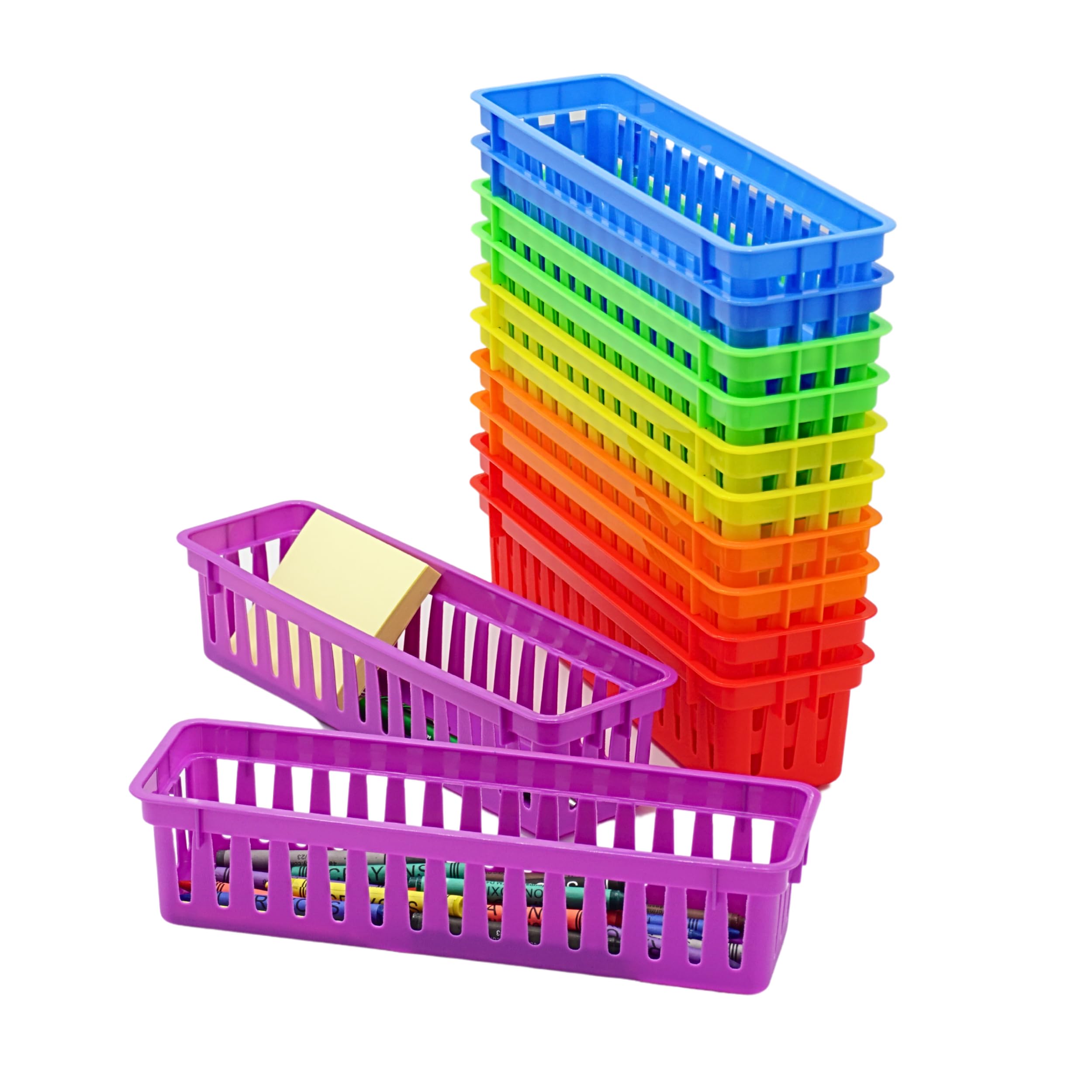 Alt View 4. Dapper Styles - Pencil Holder For Desk Colorful Plastic Pen Baskets Tray Organizing Classroom Supplies And Elementary Teacher - Boho.