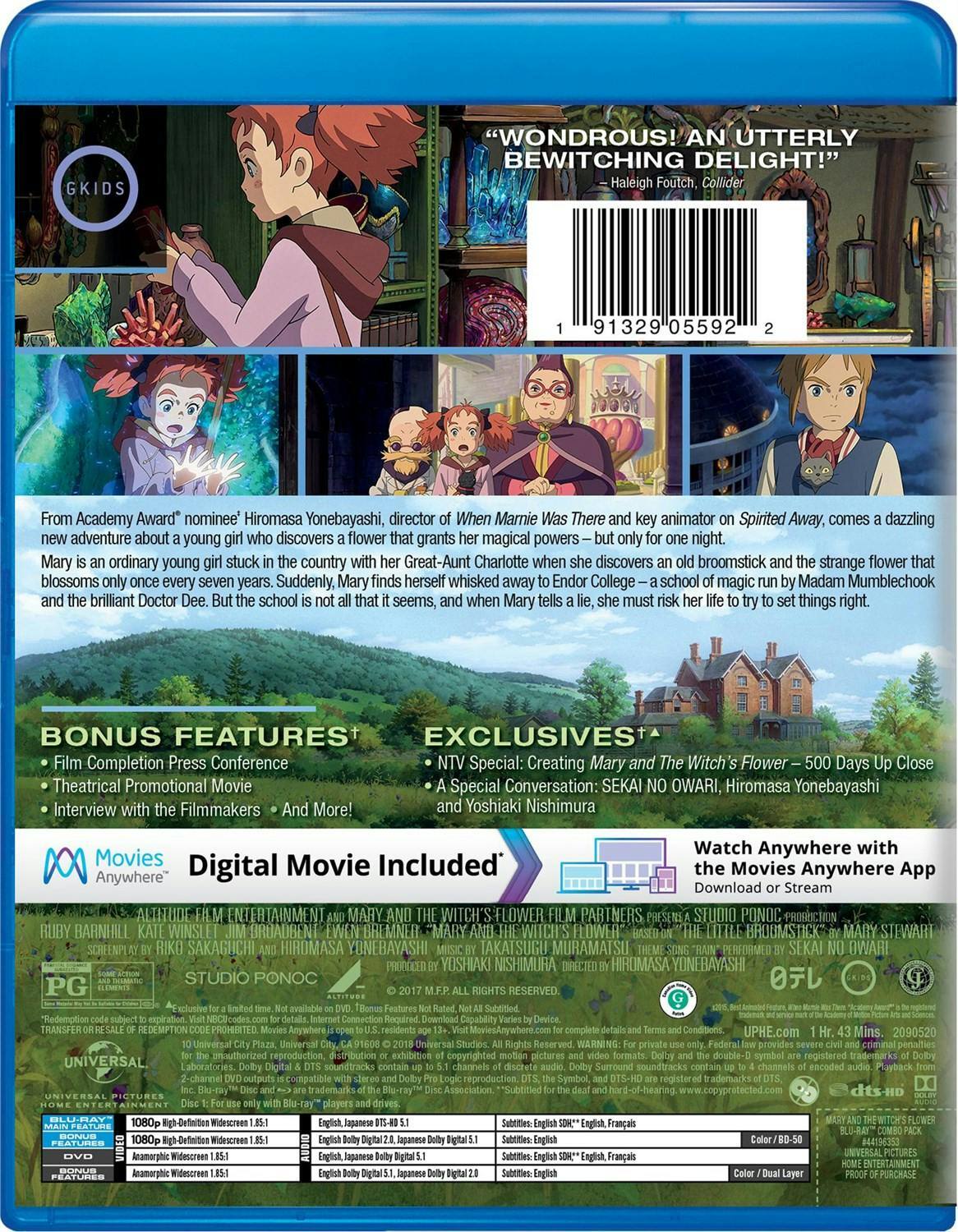 Back. Mary and the Witch's Flower (DVD + Digital) [Blu-ray].
