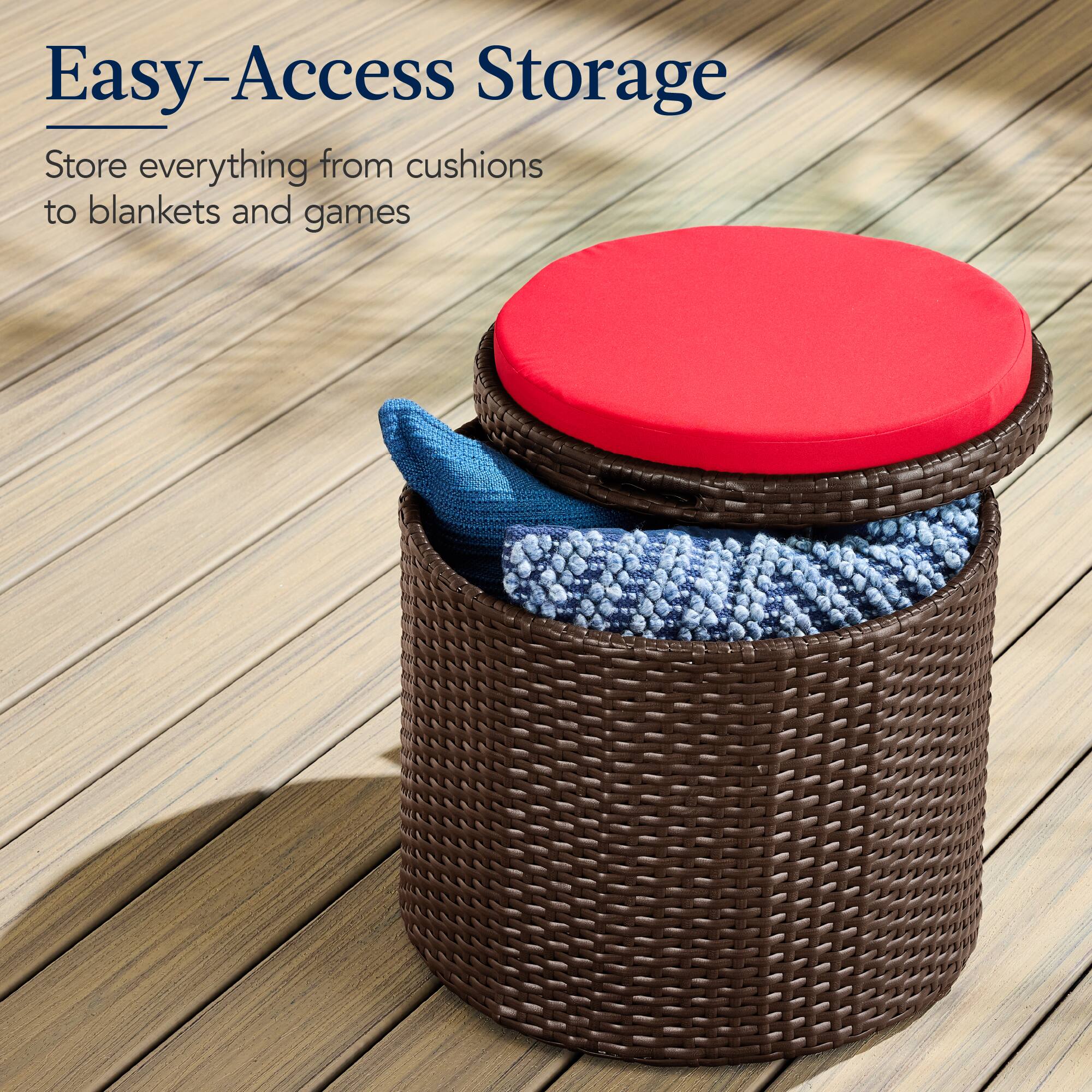 Easy-Access Storage

Store everything from cushions to blankets and games