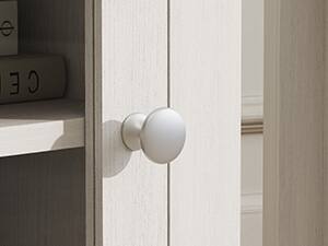 Alt View 5. Bestier - Side Table with Acrylic Door Storage Cabinet, Modern End Table with Handle for Living Room or Bedroom - white.