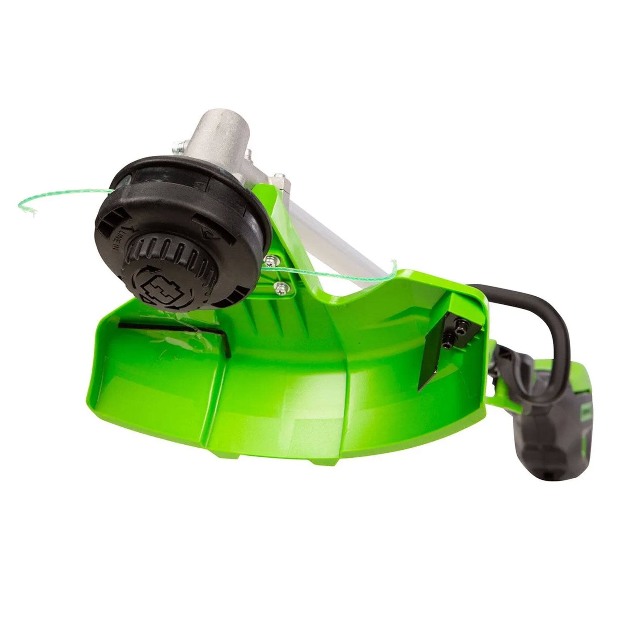 Angle. Greenworks - Greenworks 16 In Brushless String Trimmer w/ 2.5Ah Battery & Rapid Charger - Green.