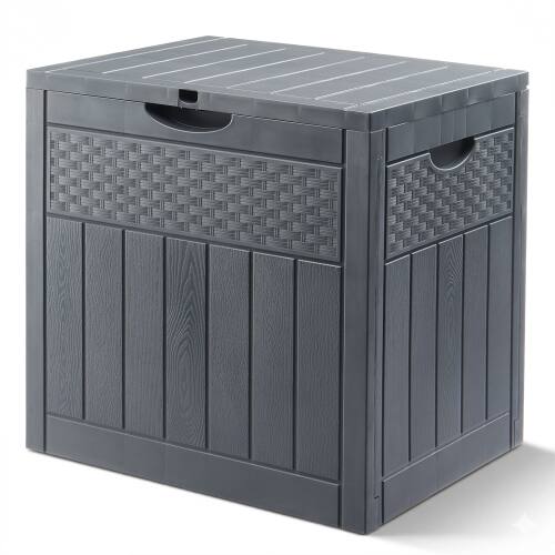 Alt View 1. Winado - 33 Gallon Portable Storage Deck Box with Side Handles, Lockable Lid for Indoor Outdoor Patio Garden Backyard Balcony - Gray.