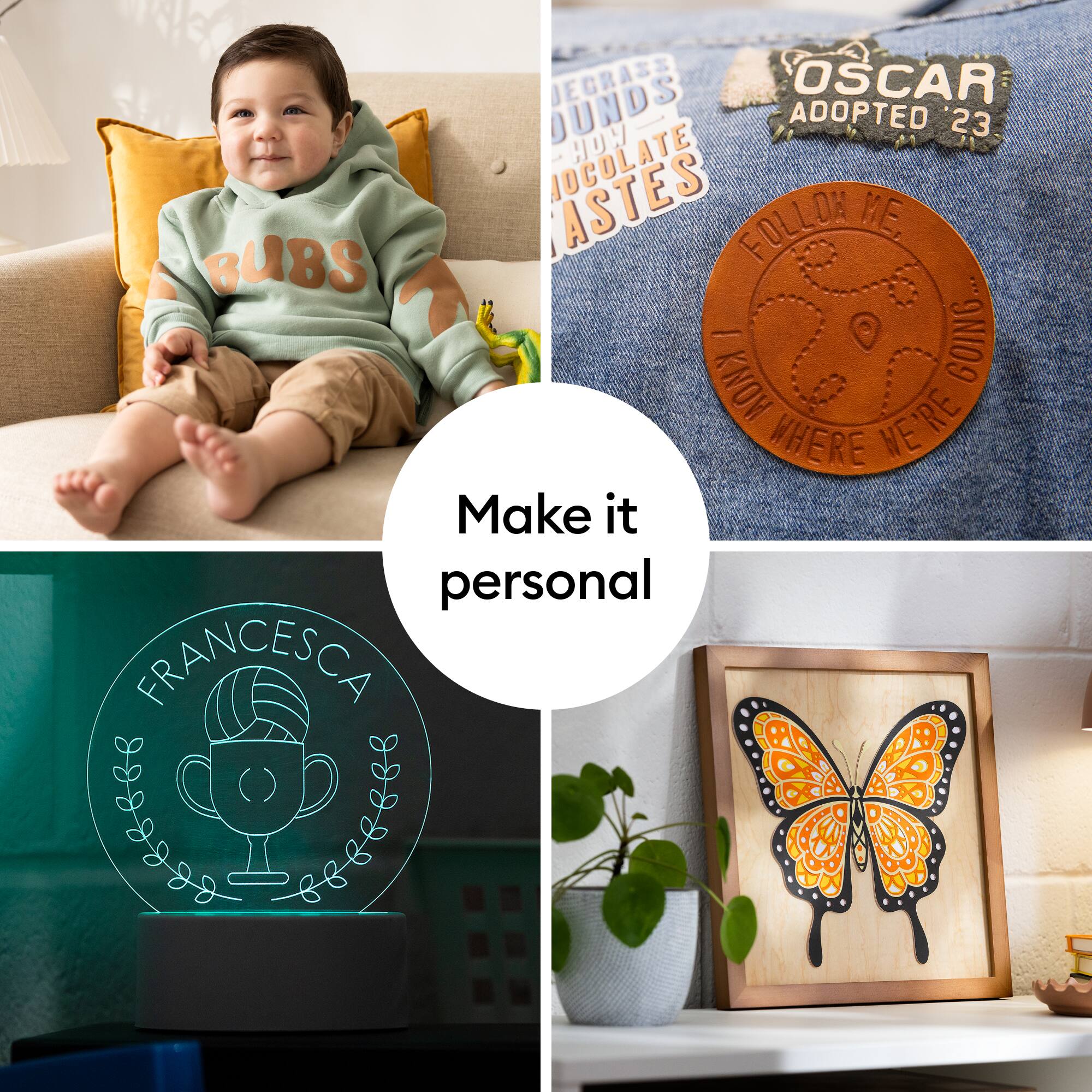 Sure, here is the corrected and grouped text from the image:

---

**OSCAR**  
ADOPTED '23

**FOLLOW ME**  
I KNOW WHERE WE'RE

**FRANCESCA**

**Make it personal**

---

**BUBS**

---

**DEGRASS**  
**OUNDS**  
**HOLY**  
**CHOCOLATE**  
**ASTES**

---

**Make it personal**

---

**BUBS**

---

**FRANCESCA**

---

**Make it personal**

---

**BUBS**

---

**DEGRASS**  
**OUNDS**  
**HOLY**  
**CHOCOLATE**  
**ASTES**

---

**Make it personal**

---

**BUBS**

---

**FRANCESCA**

---

**Make it personal**

---

**BUBS**

---

**DEGRASS**  
**OUNDS**  
**HOLY**  
**CHOCOLATE**  
**ASTES**

---

**Make it personal**

---

**BUBS**

---

**FRANCESCA**

---

**Make it personal**

---

**BUBS**

---

**DEGRASS**  
**OUNDS**  
**HOLY**  
**CHOCOLATE**  
**ASTES**

