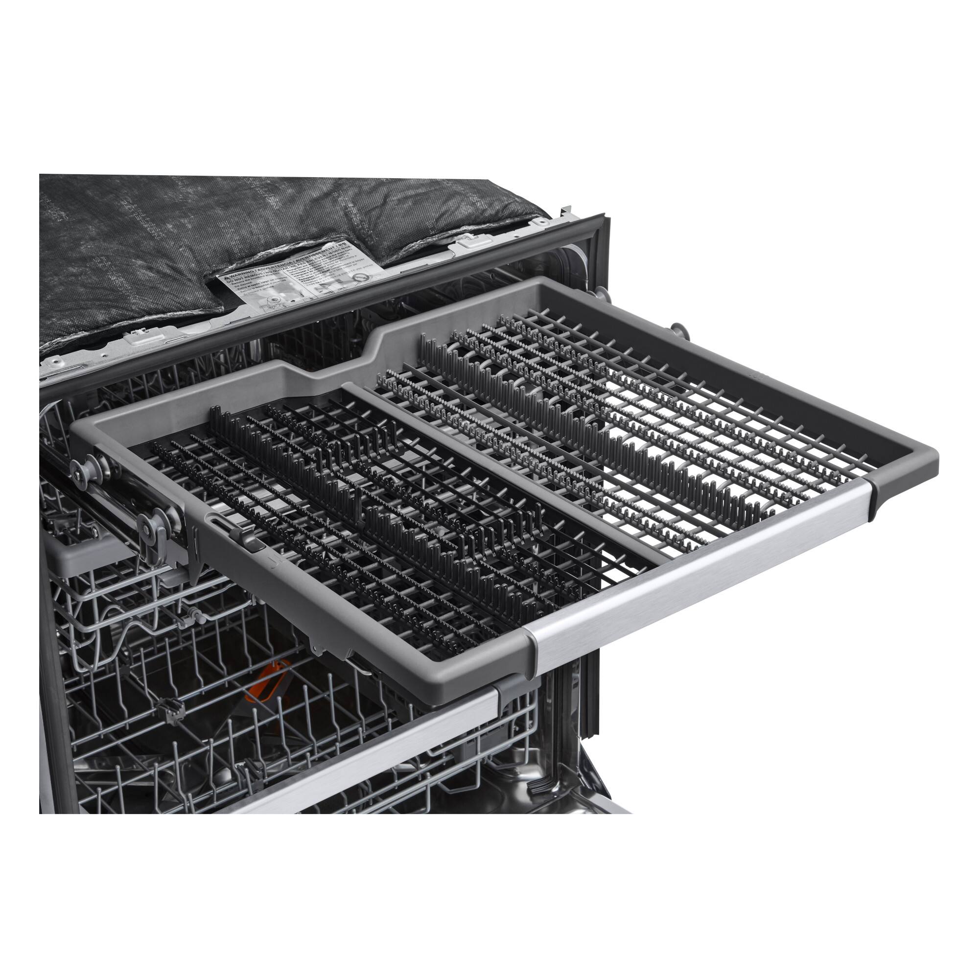 Alt View 5. SKS - 24-inch Transitional Top Control Built-in Smart Stainless Steel Tub Dishwasher with 3rd Rack and QuadWash Pro, 40 dBA - Satin Stainless Steel.