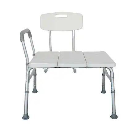 Front. Winado - Shower Chair Bath Tub Shower Transfer Bench Stool with Foam Armrest, Backrest Seat, Adjustable Heights, Non-Slip Handle - White.