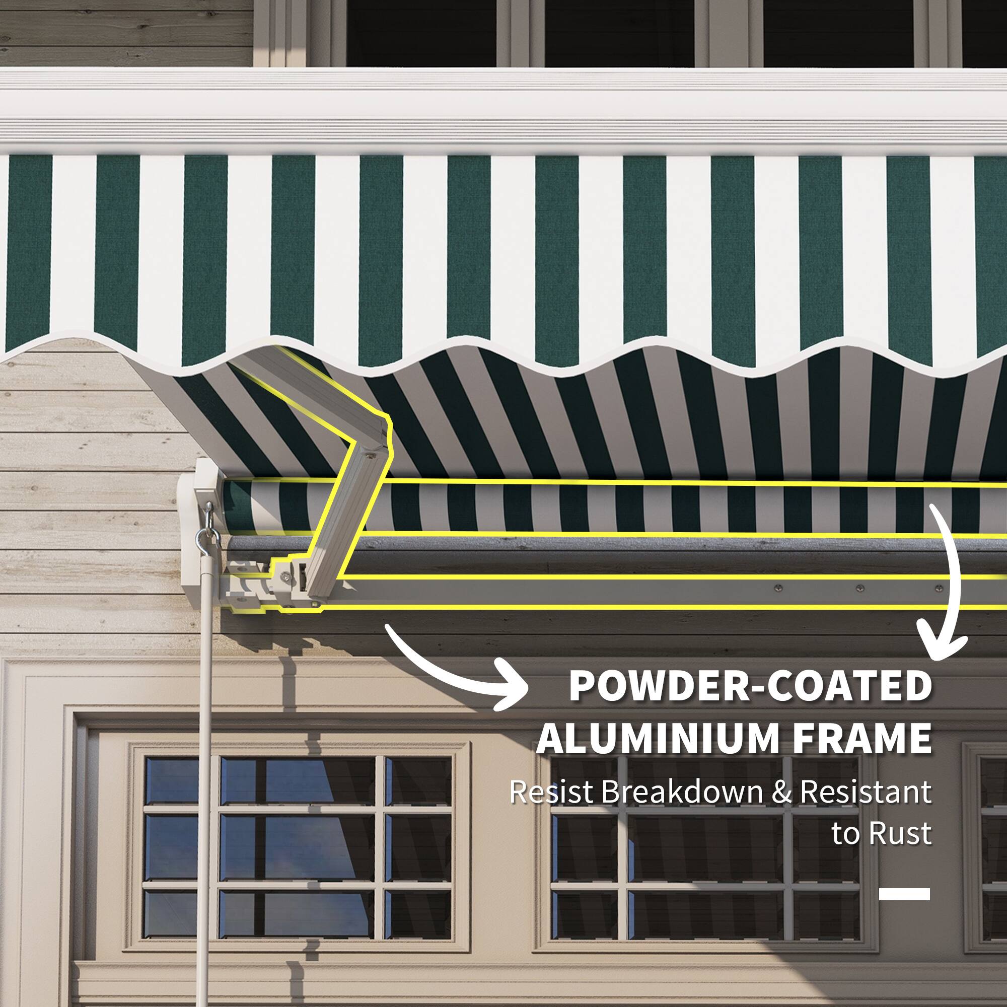 POWDER-COATED ALUMINIUM FRAME
Resist Breakdown & Resistant to Rust