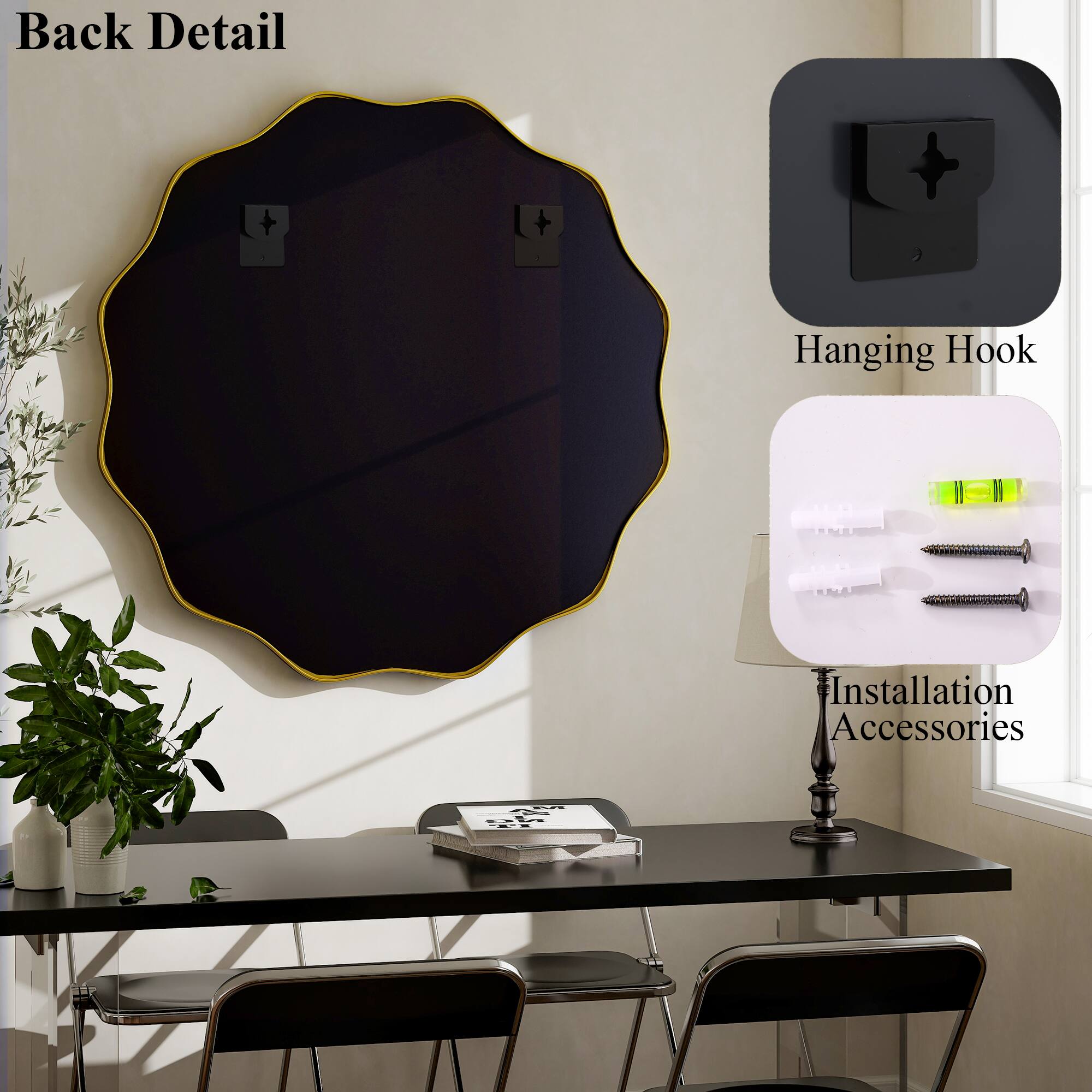 Back Detail Hanging Hook Installation Accessories