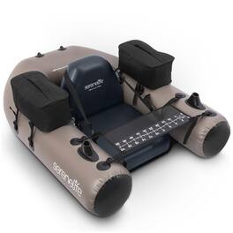 SereneLife - SLFBT10 Inflatable Fishing Float Tube, PVC Belly Boat, Rod Holders, 220 lbs Capacity - Gray