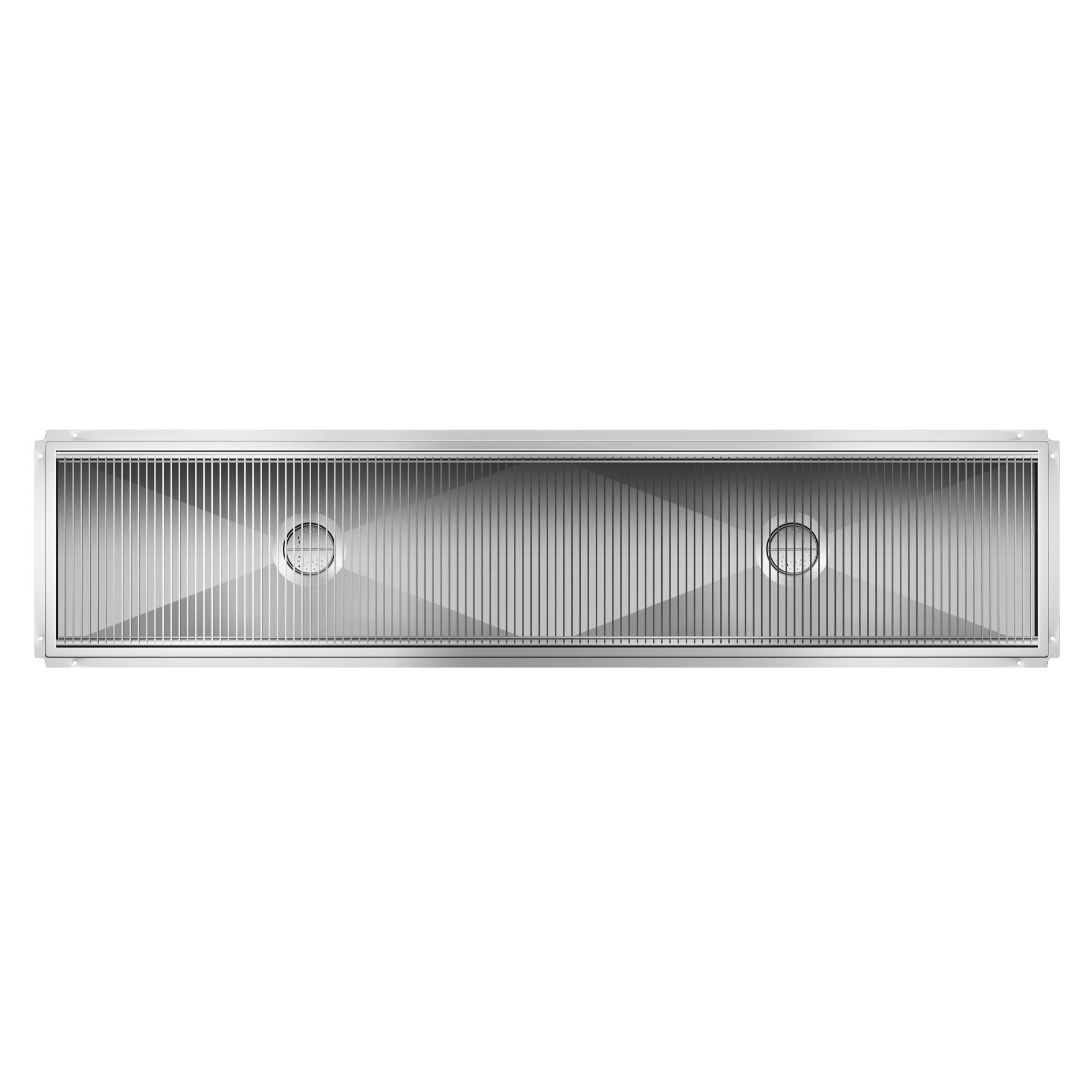Alt View 1. Koolmore - 24" x 108" Stainless Steel Floor Trough Drain, 14-Gauge with Subway-Style Grating & Removable Drain Basket, NSF Listed - Stainless-Steel.