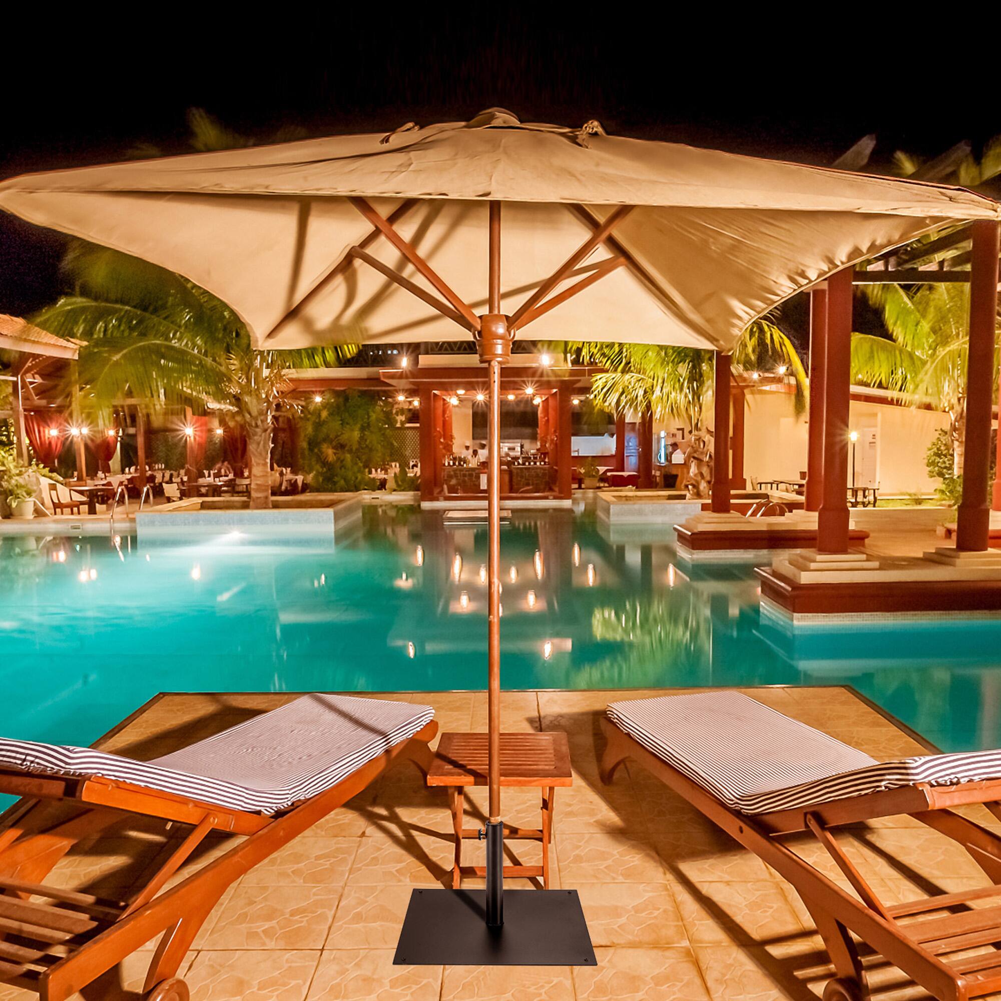 Alt View 4. Gymax - Gymax Square Weighted Patio Umbrella Base Stand 40 lbs Outdoor w/ 3 Adapters - Black.