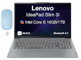 Lenovo - Upgraded - IdeaPad Slim 3i Laptop 15.6 FHD Display (i5-1335U, 16GB, 1TB SSD, Win 11 Pro) w/Dockztorm Wireless Mouse - Arctic Grey