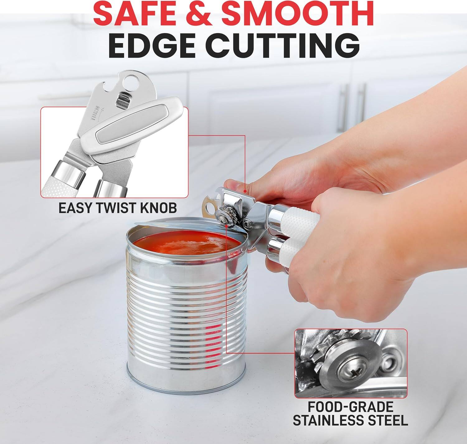 SAFE & SMOOTH EDGE CUTTING  
EASY TWIST KNOB  
FOOD-GRADE STAINLESS STEEL