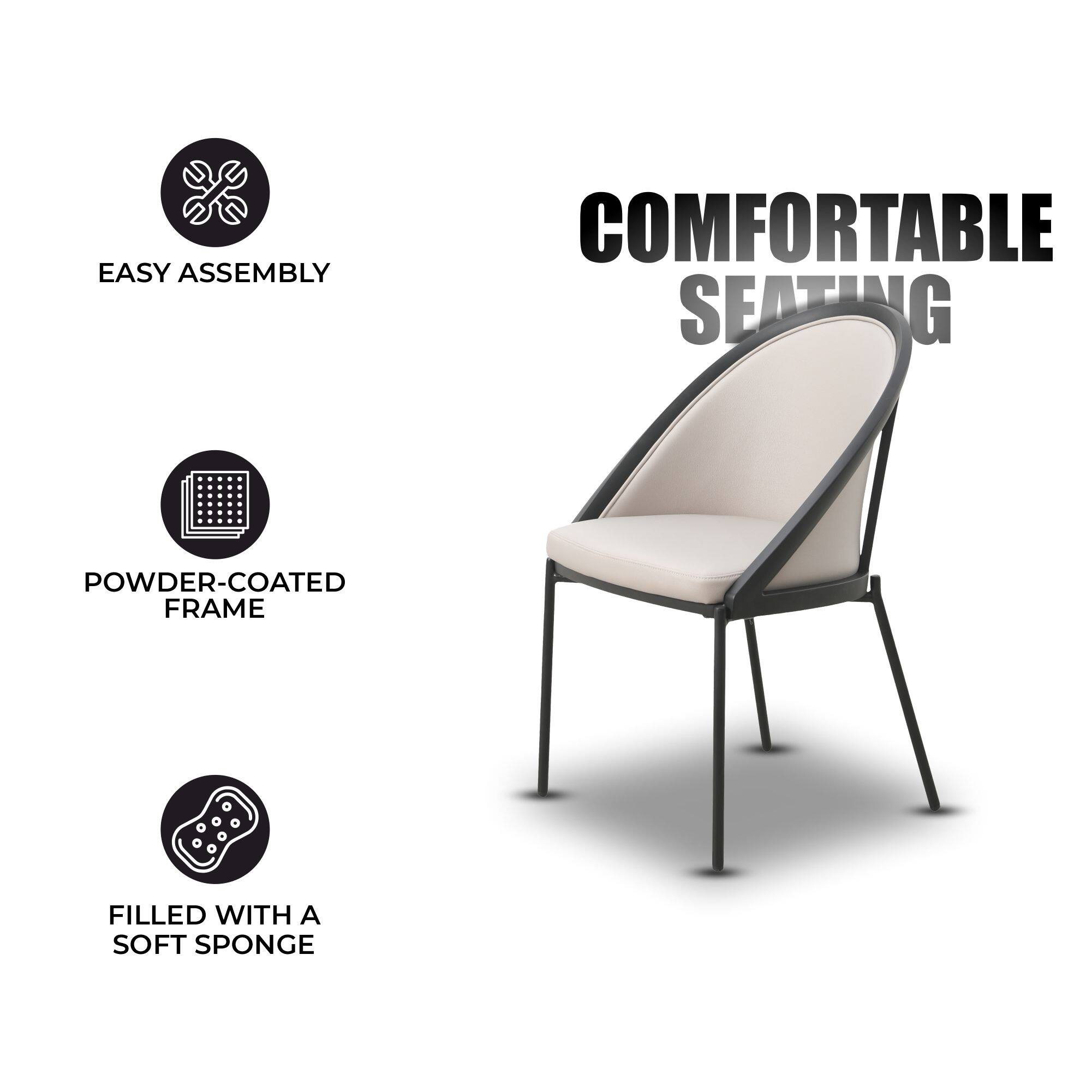 EASY ASSEMBLY  
COMFORTABLE SEATING  
POWDER-COATED FRAME  
FILLED WITH A SOFT SPONGE