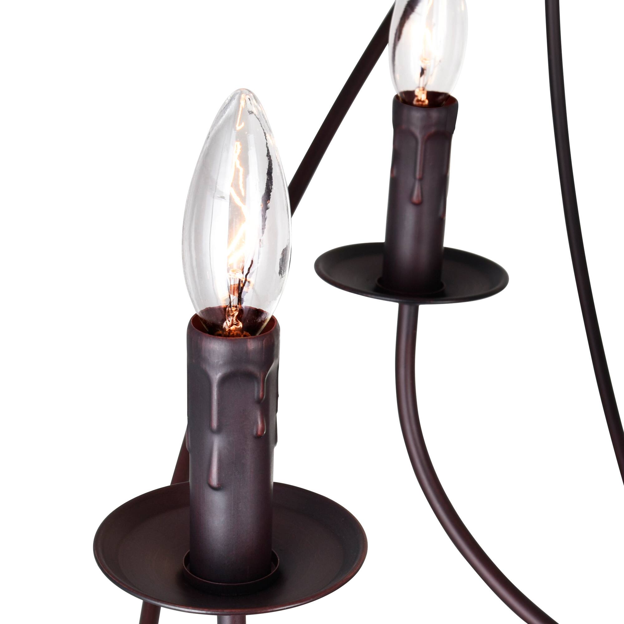 Angle. CWI Lighting - Arza 8 Light Up Chandelier With Brown Finish - Brown.