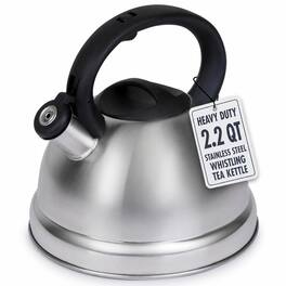 Luminuxe - 2.2 QT Heavy Duty Stainless Steel Whistling Tea Kettle – Stay Cool Handle & Knob - Mirror
