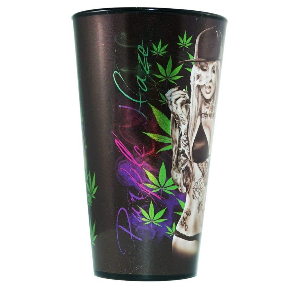 Alt View 1. Just Funky - Get Down Art Purple Haze Art 16oz Pint Glass - Black/White.