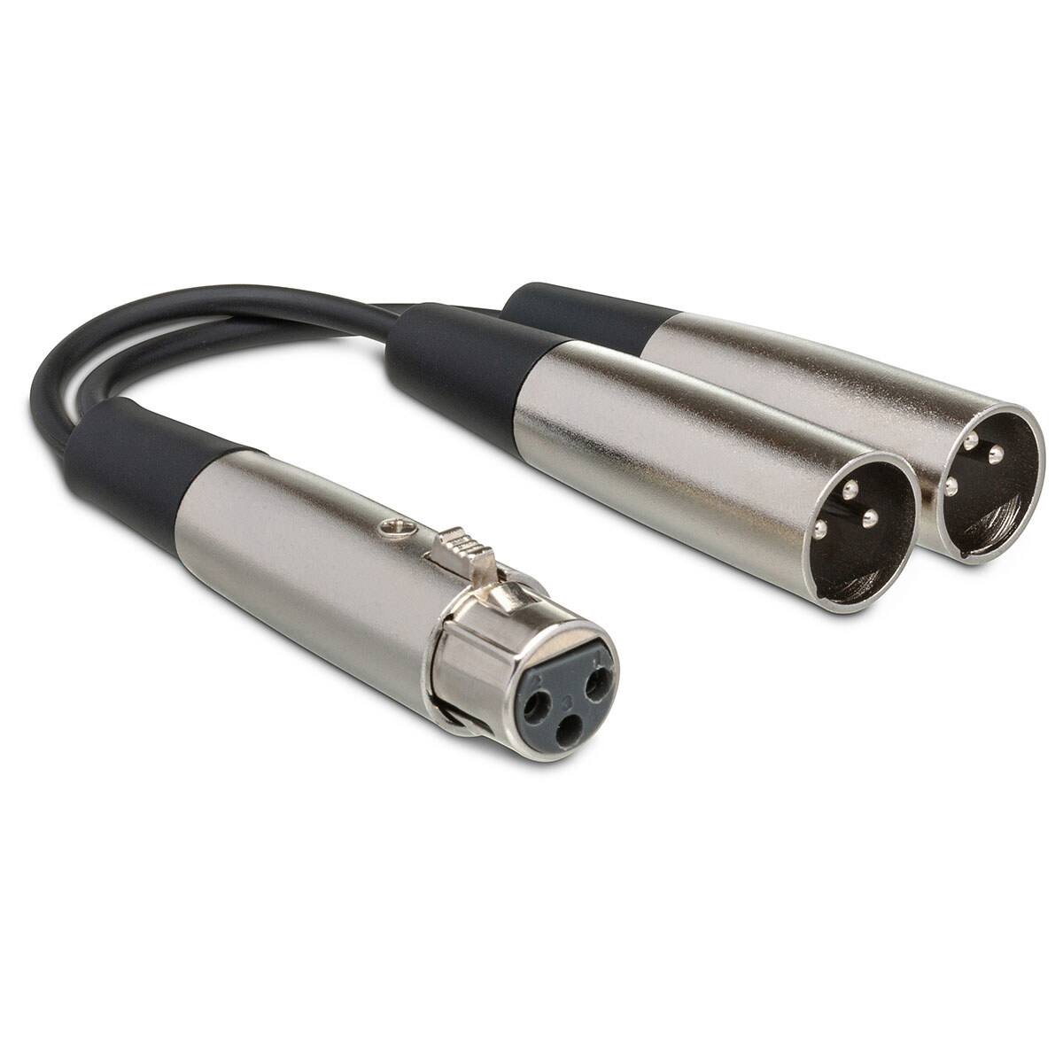 Alt View 1. Hosa Technology - Hosa Technology 6" 3-Pin XLR Female to 2-XLR Male Y-Cable.