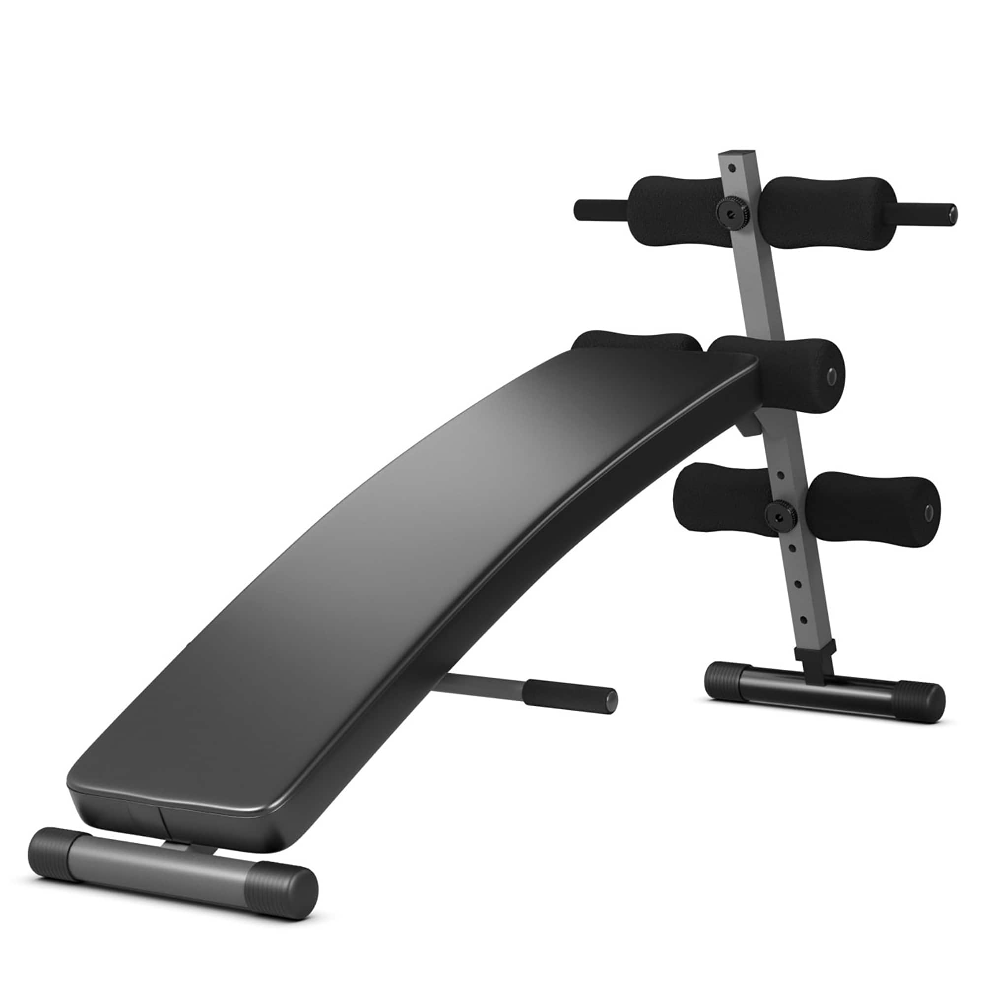 Front. Costway - Adjustable Arc-Shaped Decline Sit up Slant Bench Crunch Board Fitness Workout - Black.