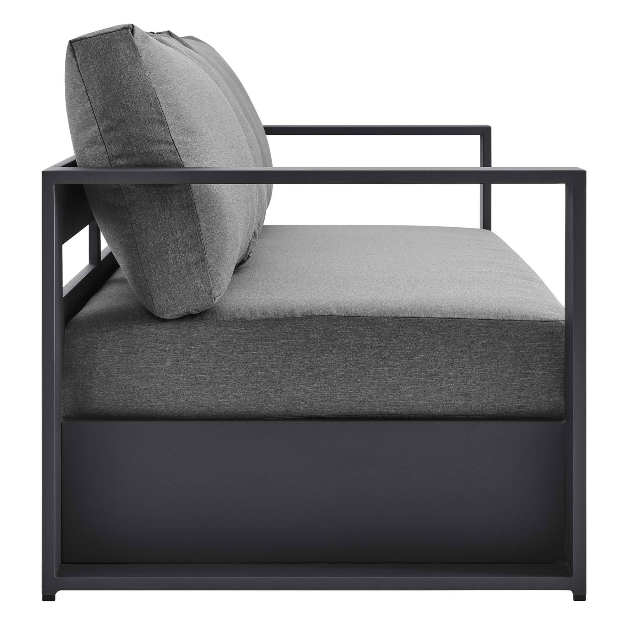 Alt View 1. Modway - Tahoe 2-Piece Outdoor Powder-Coated Aluminum Patio Set - Gray Charcoal.