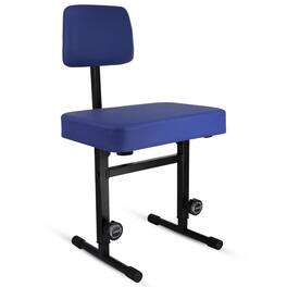5 CORE - Piano Bench 3" Padded Cushioned Stool w Backrest Heavy Duty Musician Chair Height Adjustable - Blue