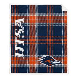 Pegasus - UTSA Roadrunners 50" x 60" Playmaker Plaid Ultra Cozy Sherpa Throw - Multicolor