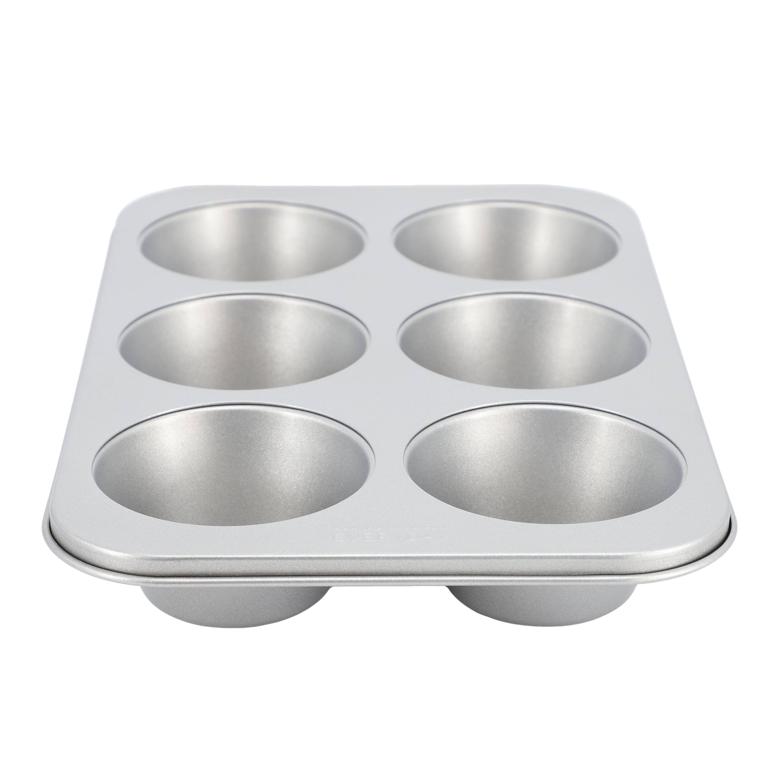 Alt View 2. Martha Stewart - Martha Stewart Everyday Bakeaway 6 Cup Nonstick Carbon Steel Muffin Pan in Silver - Silver.