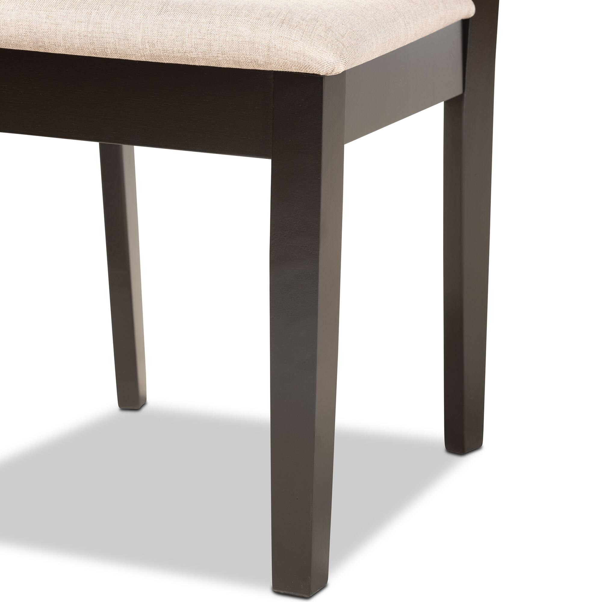 Alt View 1. Baxton Studio - Fenton Modern Fabric Upholstered and Finished Wood 2-Piece Dining Chair Set - Sand/Dark Brown.